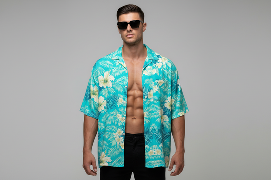 Tommy Vercetti Vice City Hawaiian Shirt (Alternative Teal) - Luis’s Locker