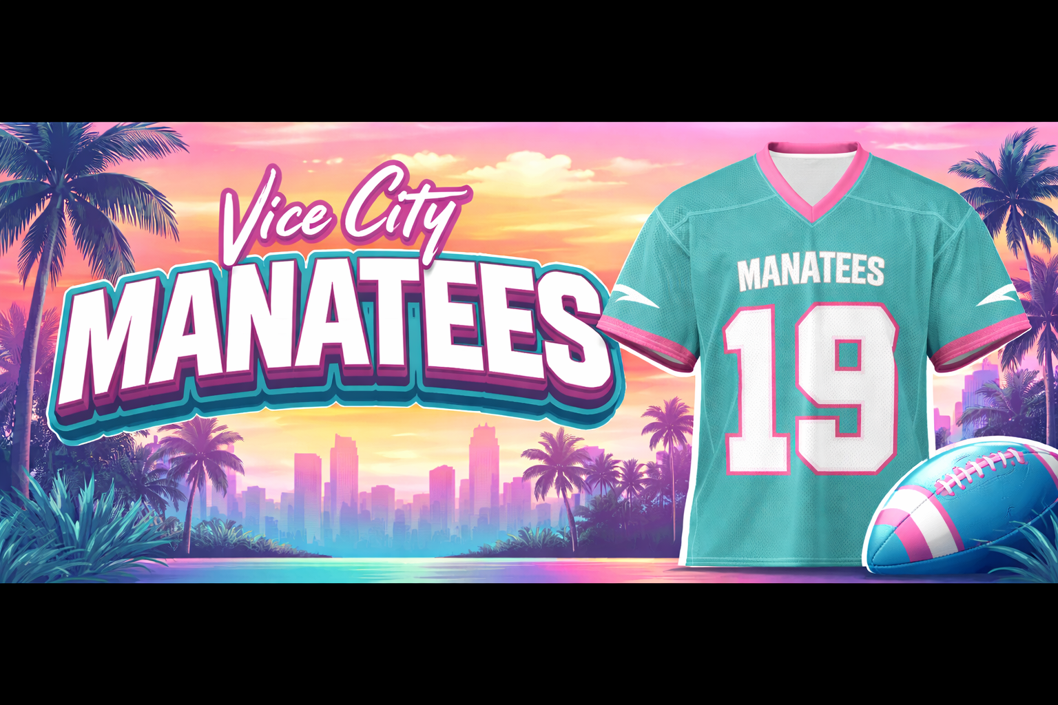 Vice city manatees Jersey banner