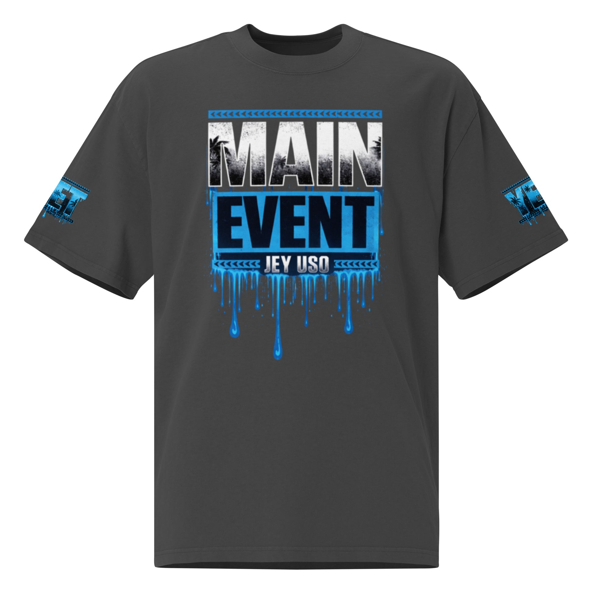 WWE's Main Event Jey Uso Tropical T Shirt + Yeet Sleeves front view