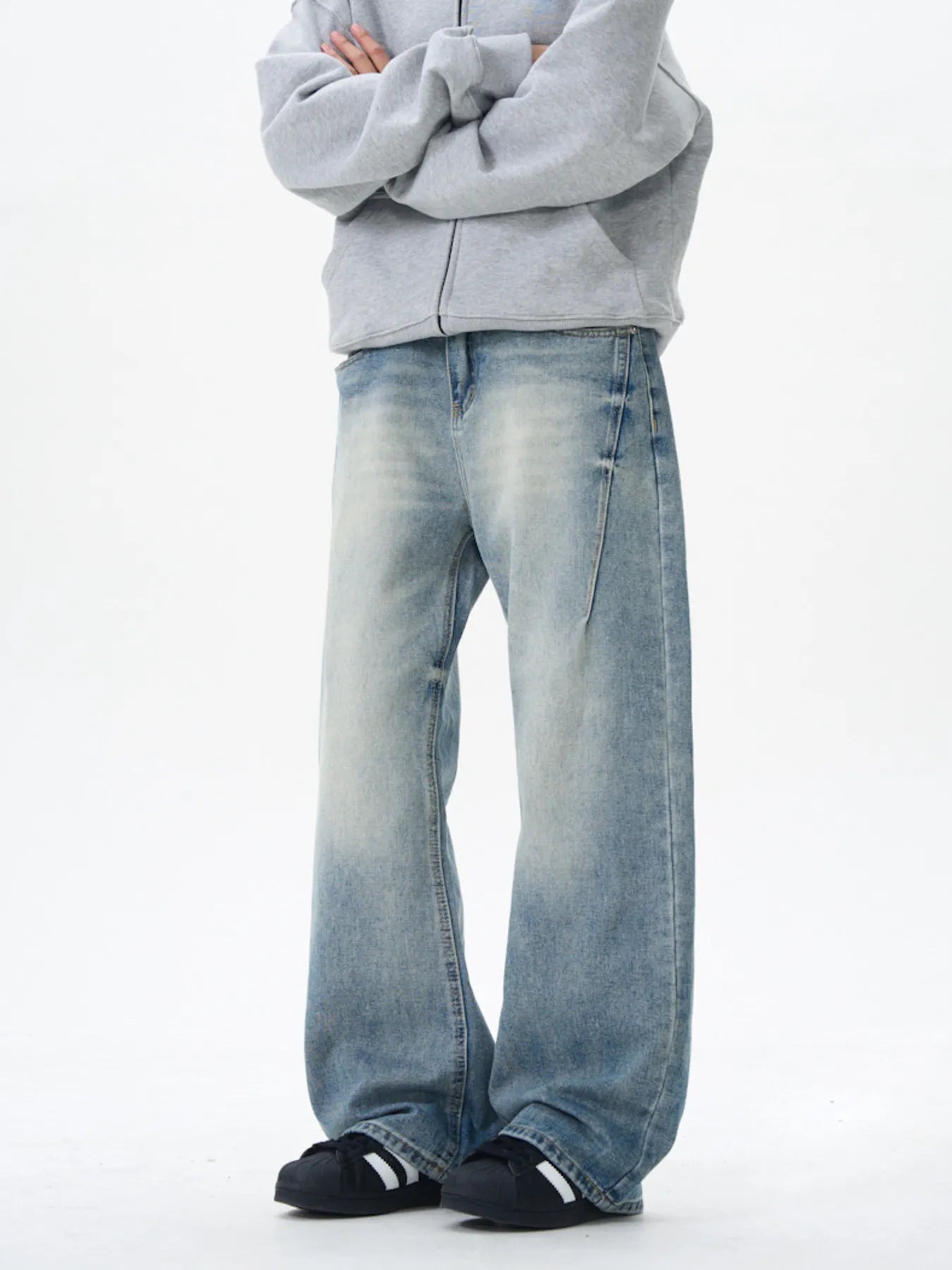 1249 nan – Men's wide leg jeans streetwear fit
