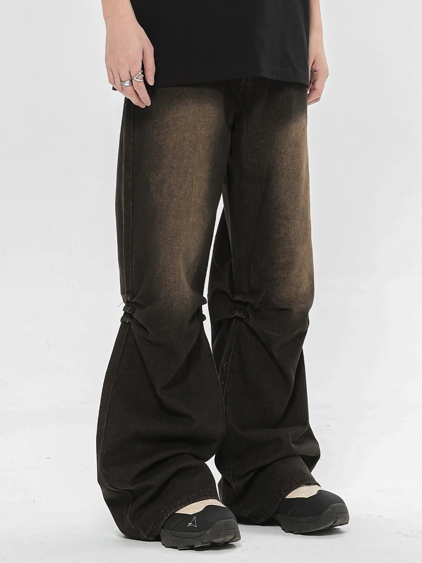 1288 Men's Relaxed Fit Vintage Wash Flare Jeans – men's flare jeans (Y2K) (front view)