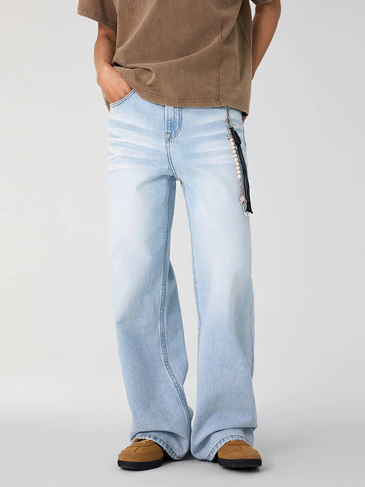888 Men's Wash Wide Leg Jeans – Men's wide leg jeans streetwear fit