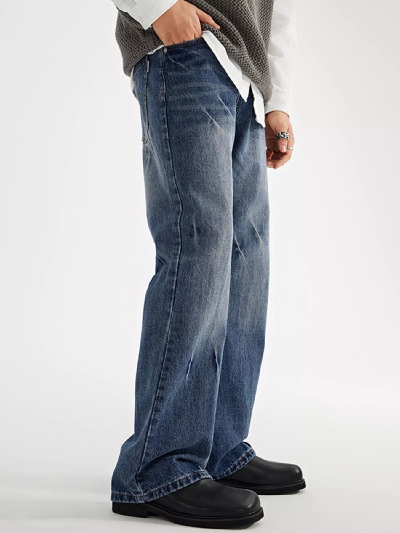 602 nan – Men's wide leg jeans streetwear fit