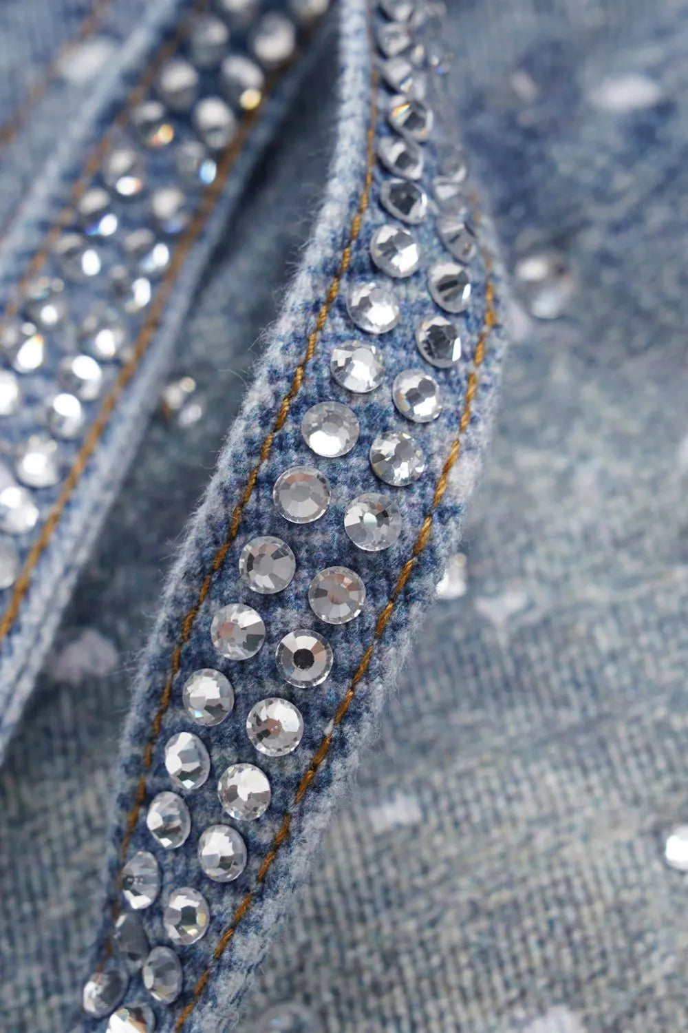 Midnight Drip Rhinestone Belt Jeans - Medium - Image 6