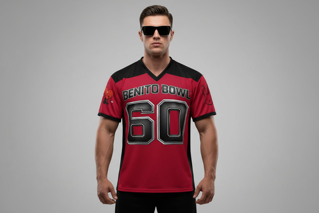 Martinez Ocasio #60 Benito Bowl LX American Football Merch Limited Edition Jersey – Detail Angle