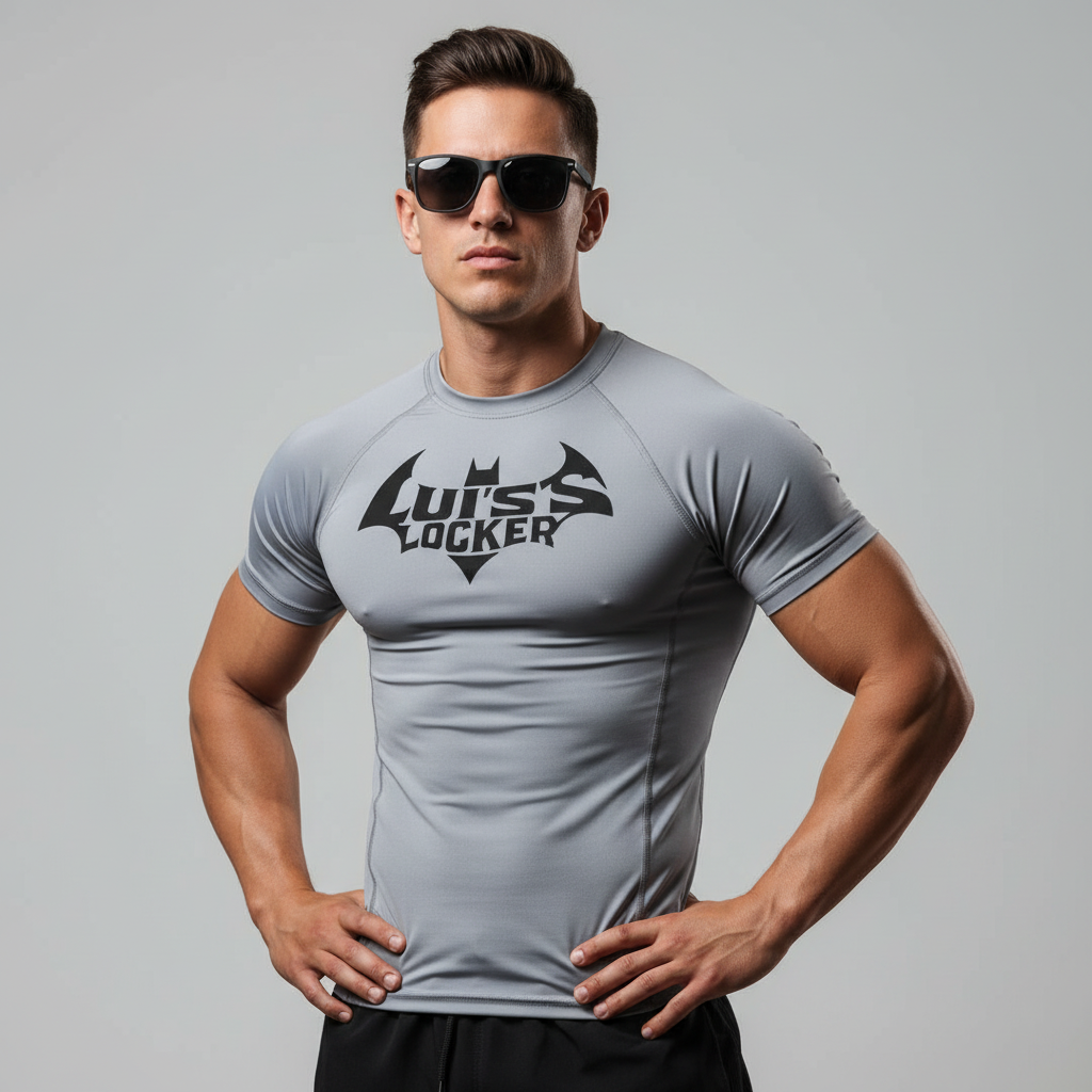 Grey Knight Bat Logo Compression Tee – Vigilante Fit - Luis’s Locker