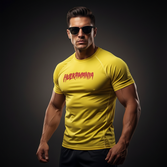 Power Surge "hulkamania"  Yellow Compression Tee - Luis’s Locker