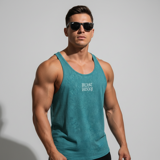 Beast Bunny Washed Tank – Teal Pump Edition - Luis’s Locker