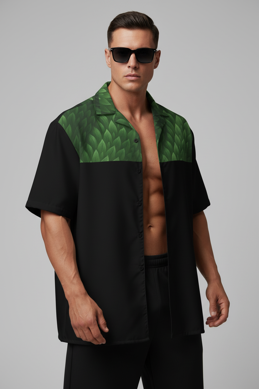 Green Canopy Button Shirt – Midnight Leaf Edition - Luis’s Locker