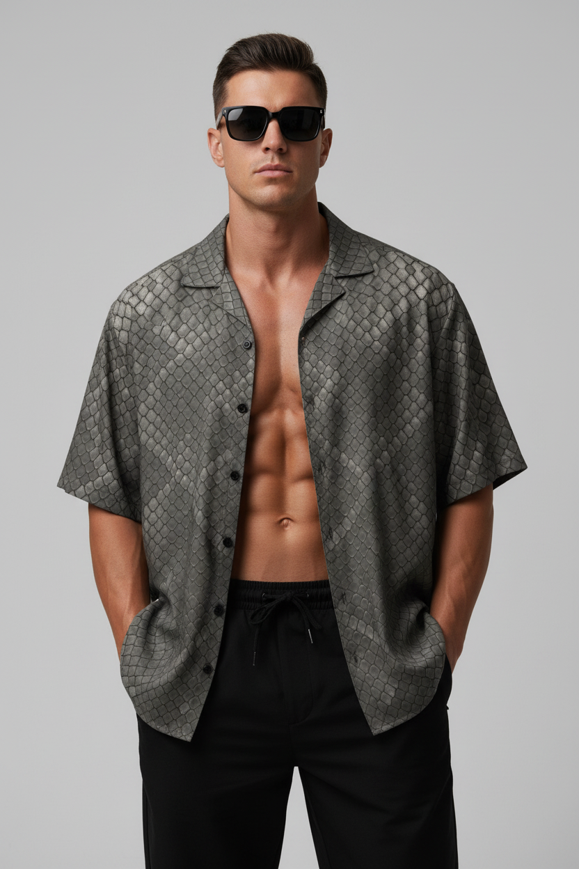 Cobra Skin Pattern Button Shirt – Shadow Scale Edition - Luis’s Locker