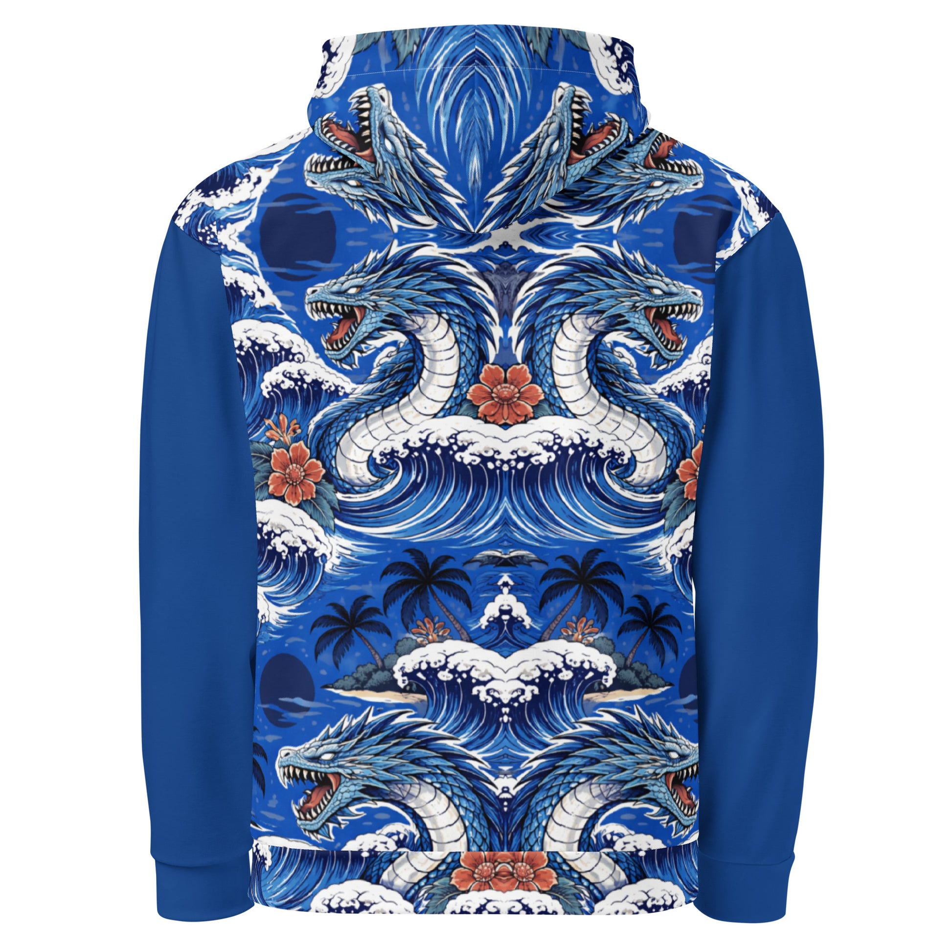 Leviathan Pattern Hawaiian Hoodie – Detail Close-Up