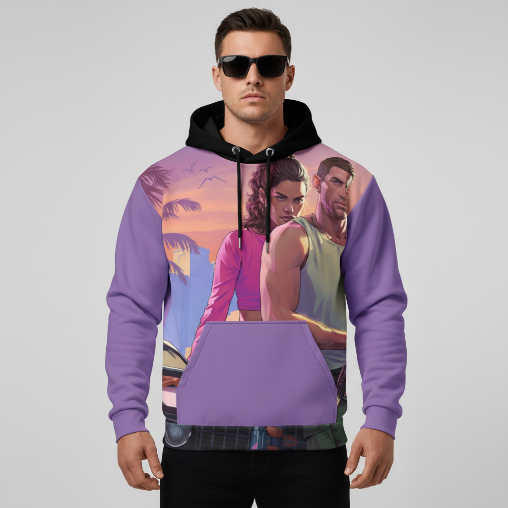 GTA VI Jason & Lucia Unisex cotton hoodie