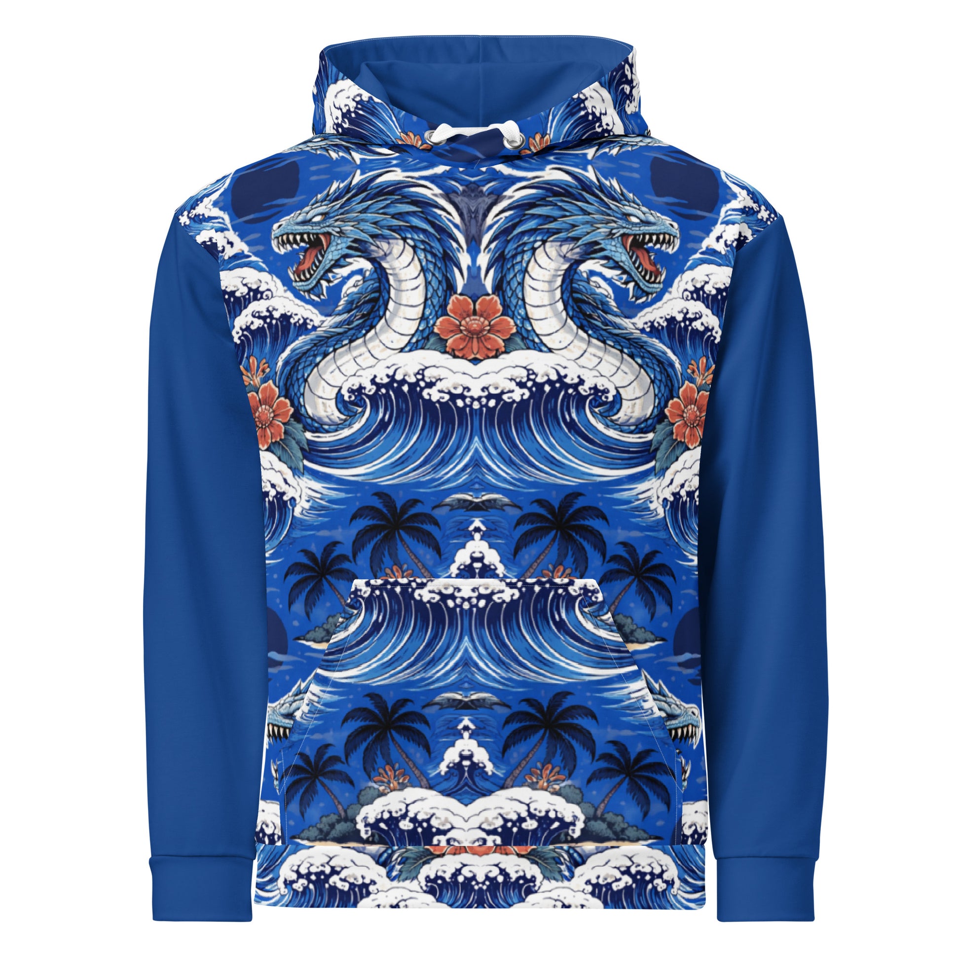 Leviathan Pattern Hawaiian Hoodie – Back View