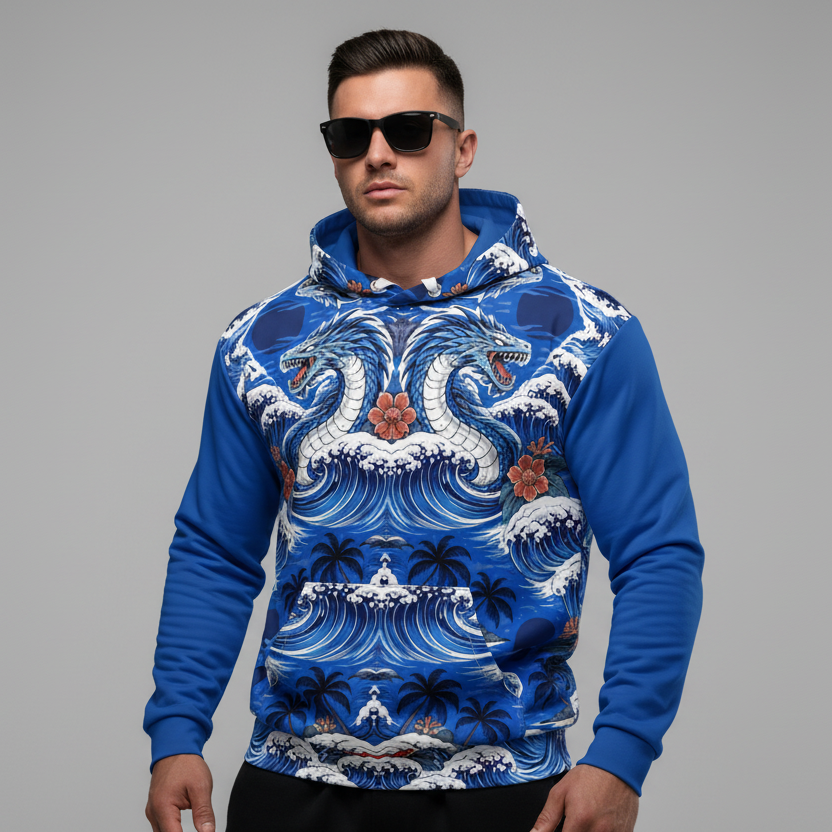 Leviathan Pattern Hawaiian Hoodie – Main Image