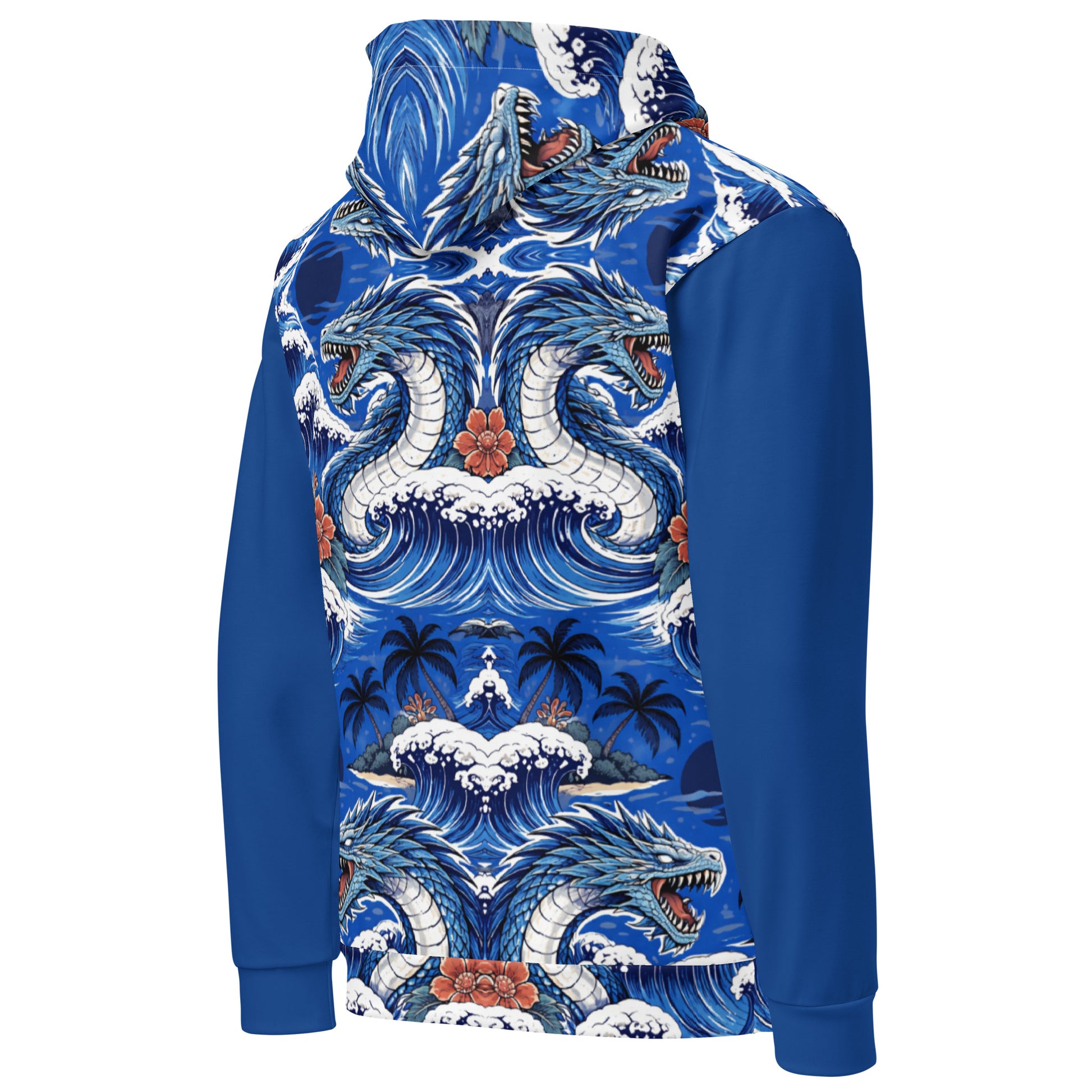 Leviathan Pattern Hawaiian Hoodie – Side View