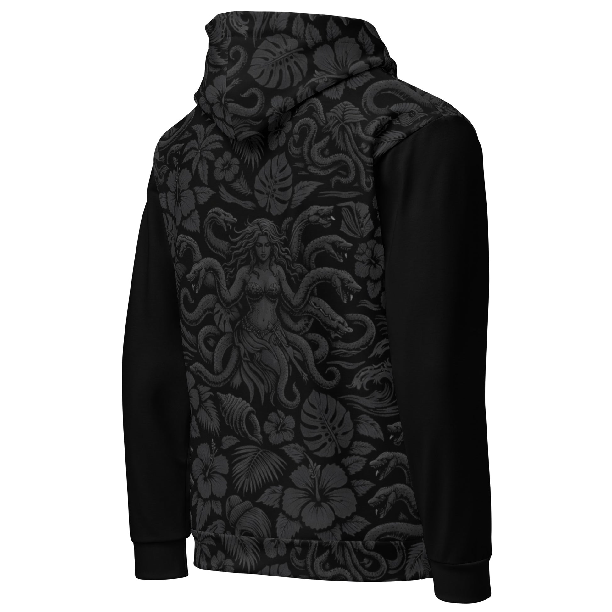 Scylla Pattern Hawaiian Hoodie – Side View