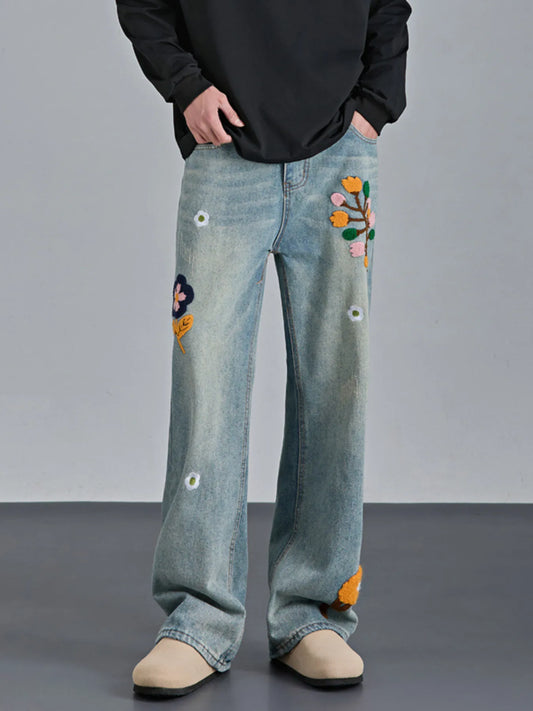 585 Men's Wide Leg Jeans – Men's wide leg jeans streetwear fit