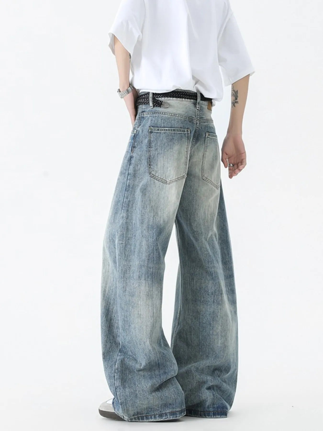 051 nan – Men's wide leg jeans streetwear fit