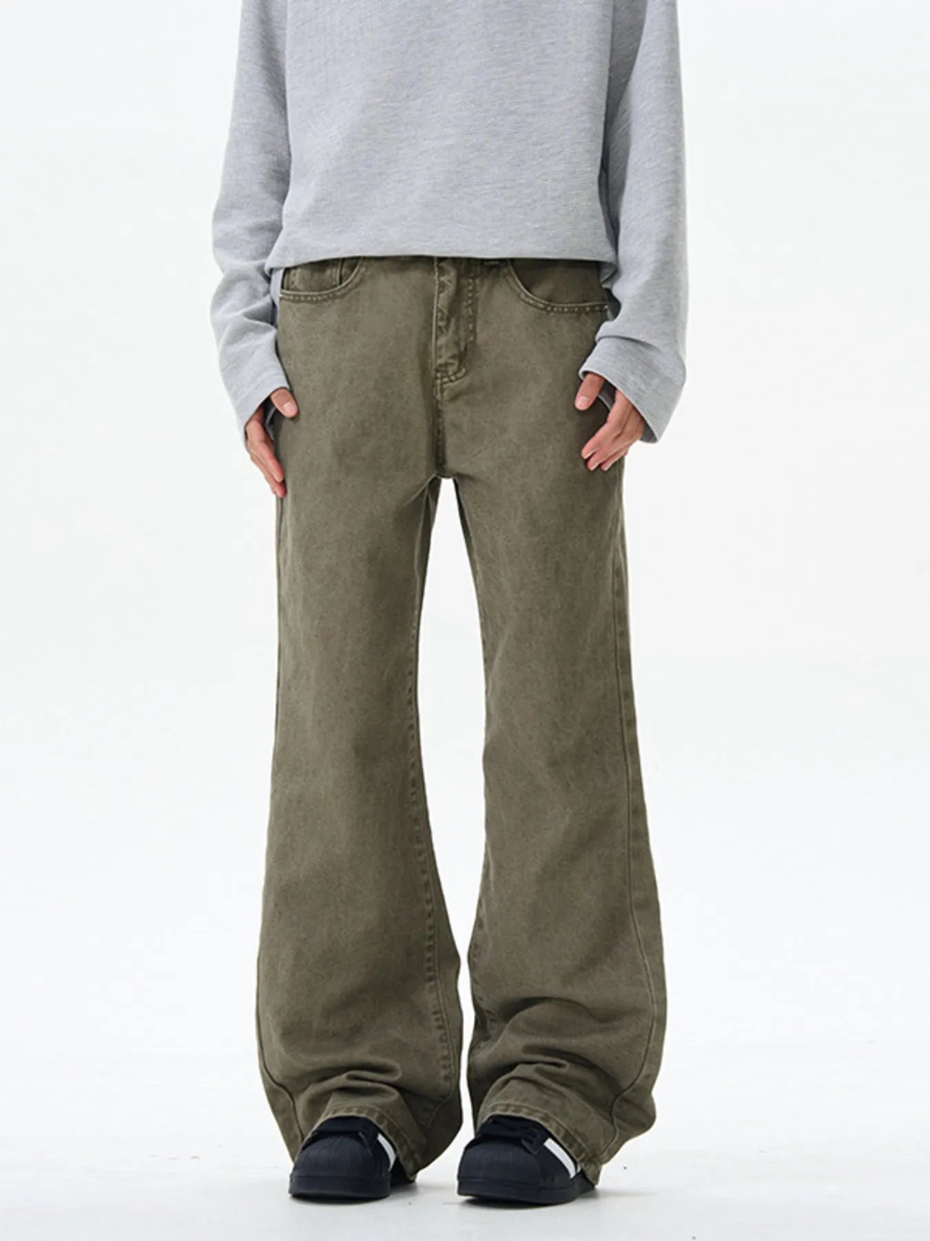 1295 Men's Wide Leg Flare Jeans – men's flare jeans (Y2K) (side view)