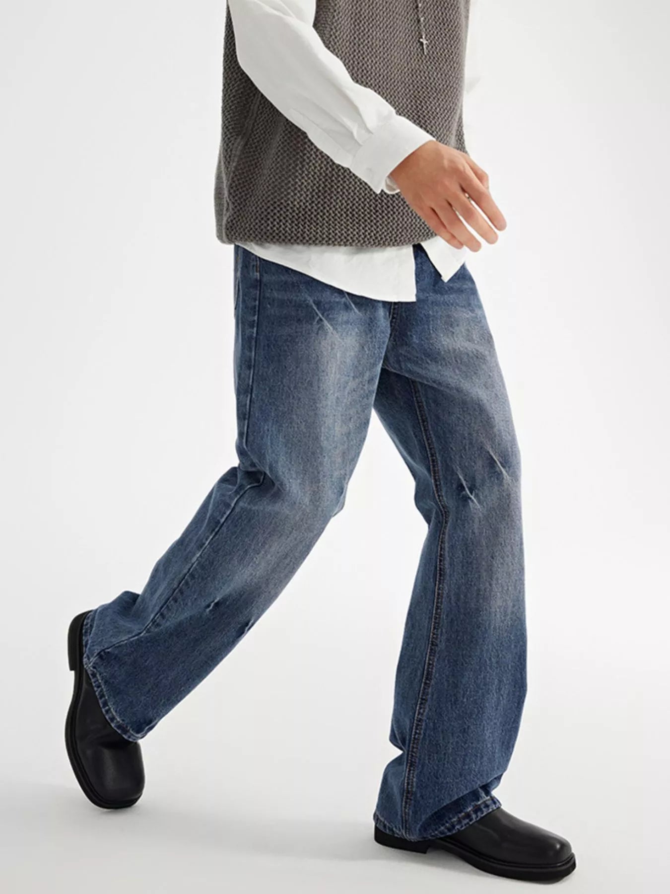 603 nan – Men's wide leg jeans streetwear fit