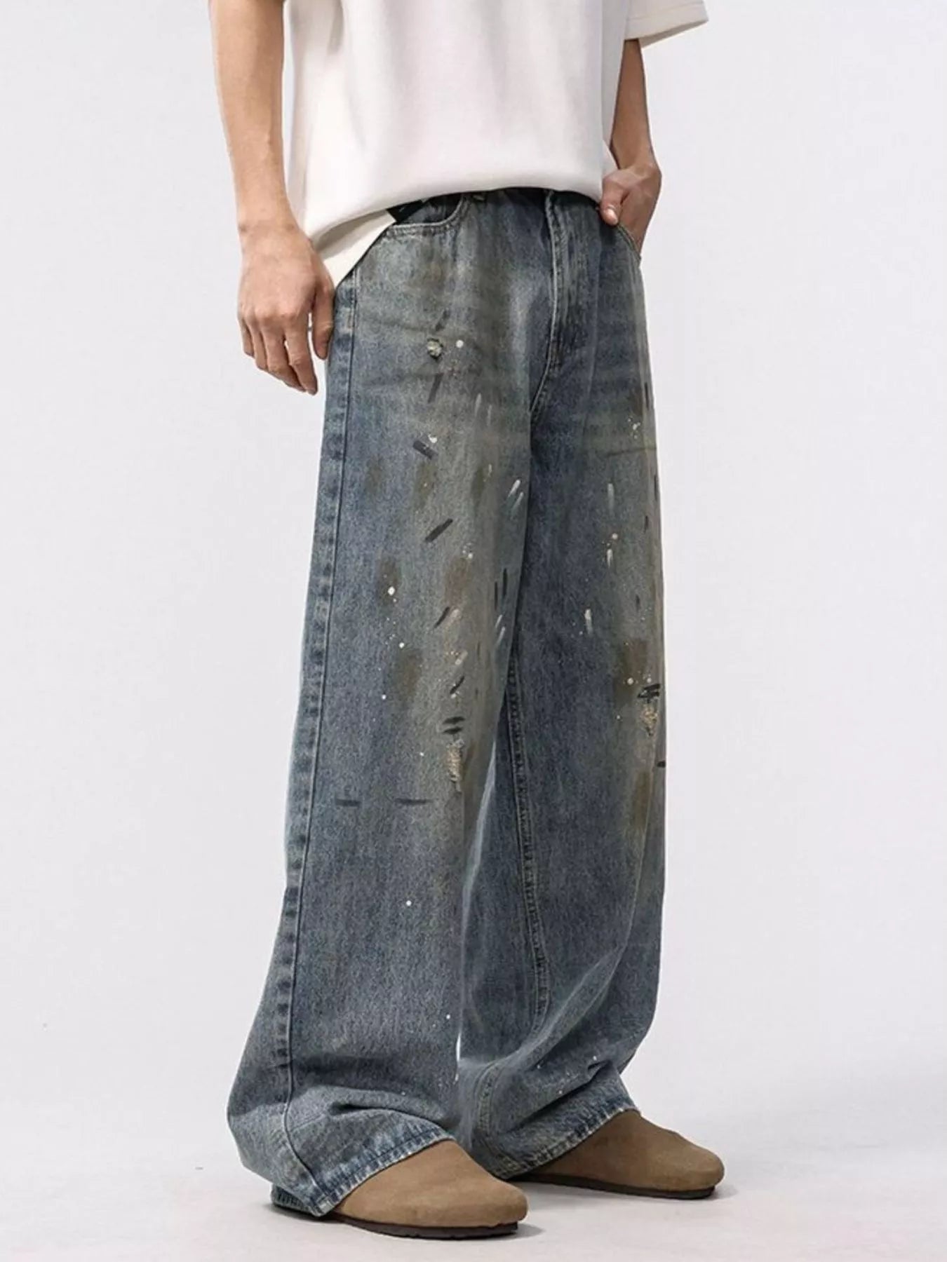 709 nan – Men's wide leg jeans streetwear fit