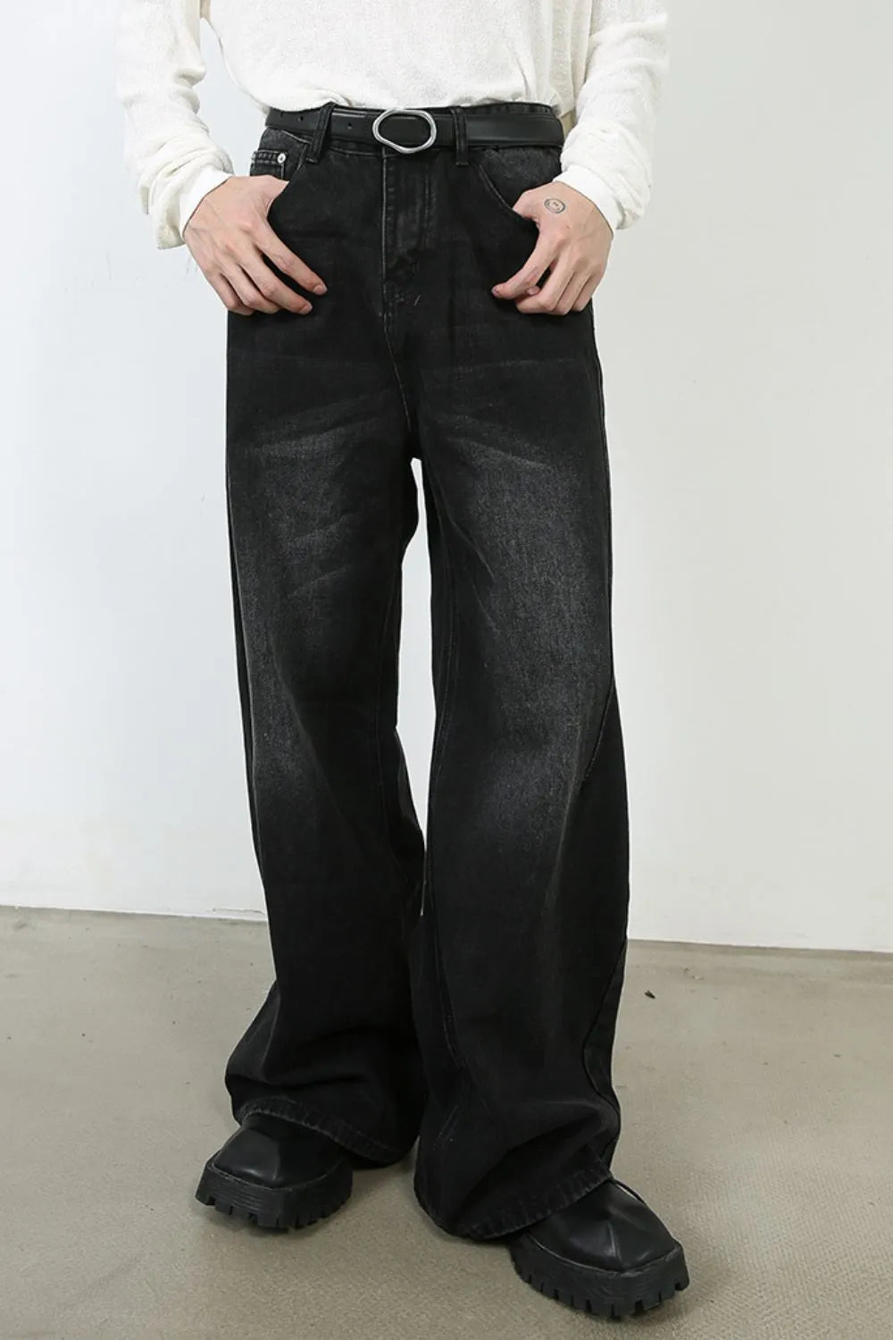 1039 nan – Men's wide leg jeans streetwear fit