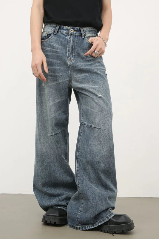 218 nan – Men's wide leg jeans streetwear fit
