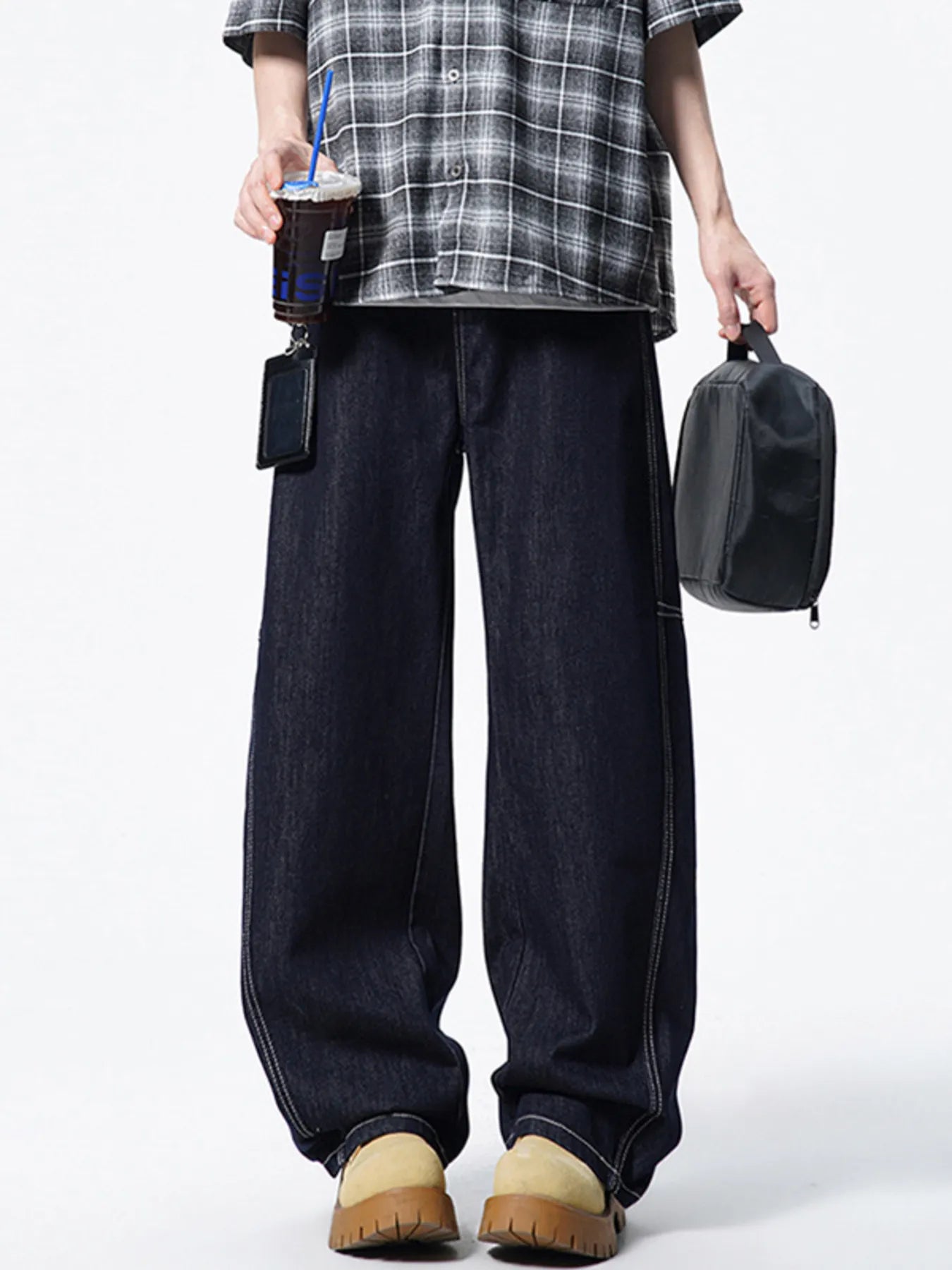 625 nan – Men's wide leg jeans streetwear fit