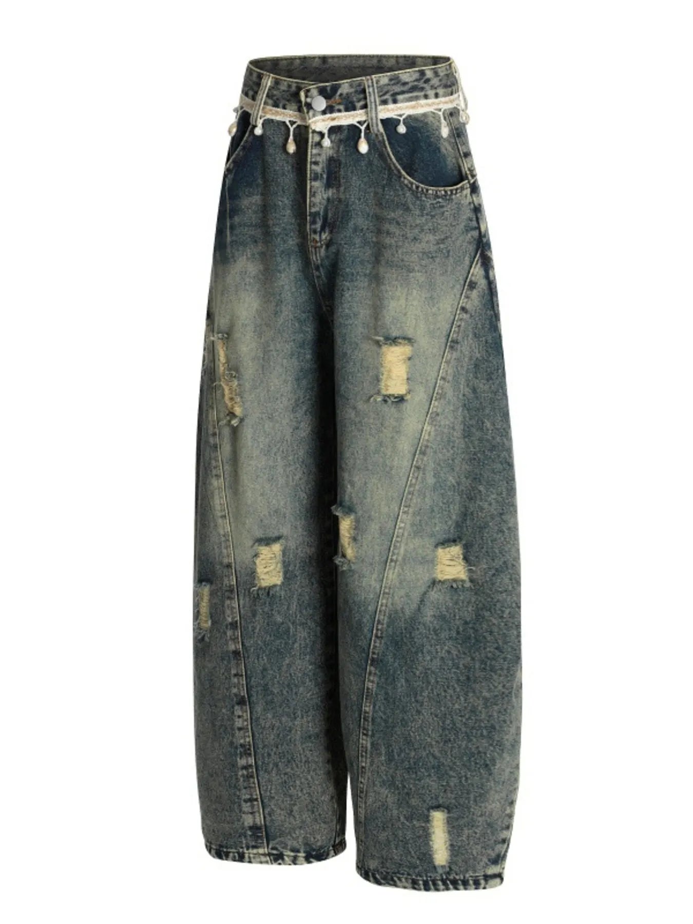 617 nan – Men's wide leg jeans streetwear fit