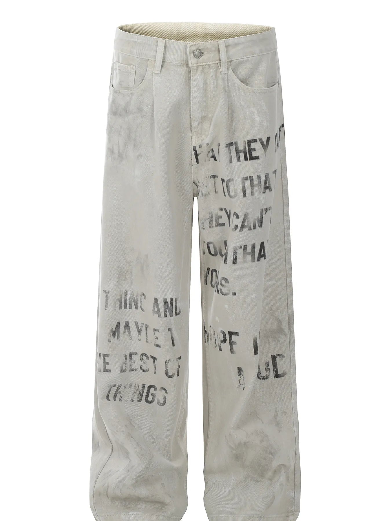 958 Men's Letter Wide Leg Jeans – Men's wide leg jeans streetwear fit