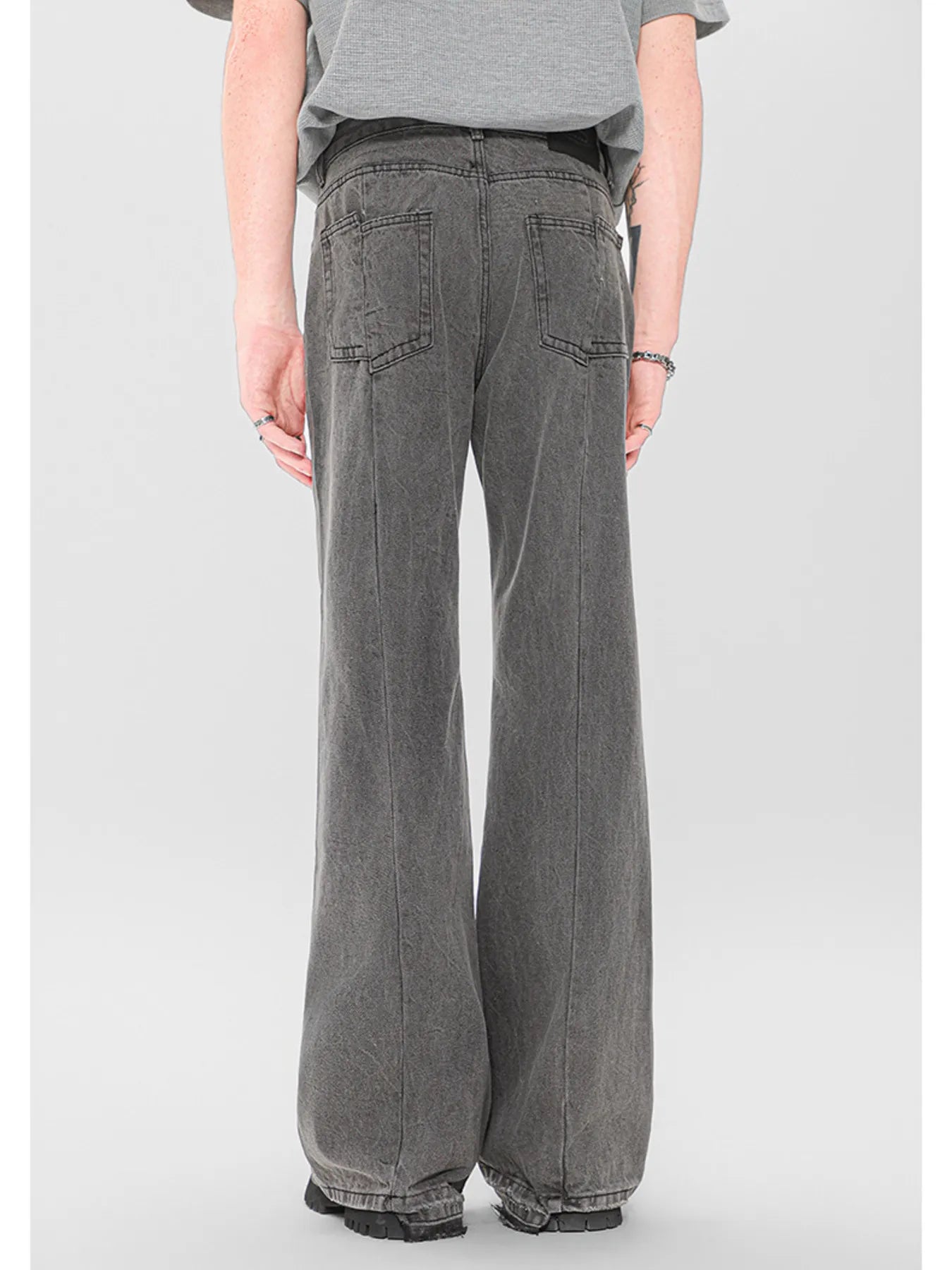 1277 Men's High-Waisted Flare Jeans – men's flare jeans (Y2K) (back view)