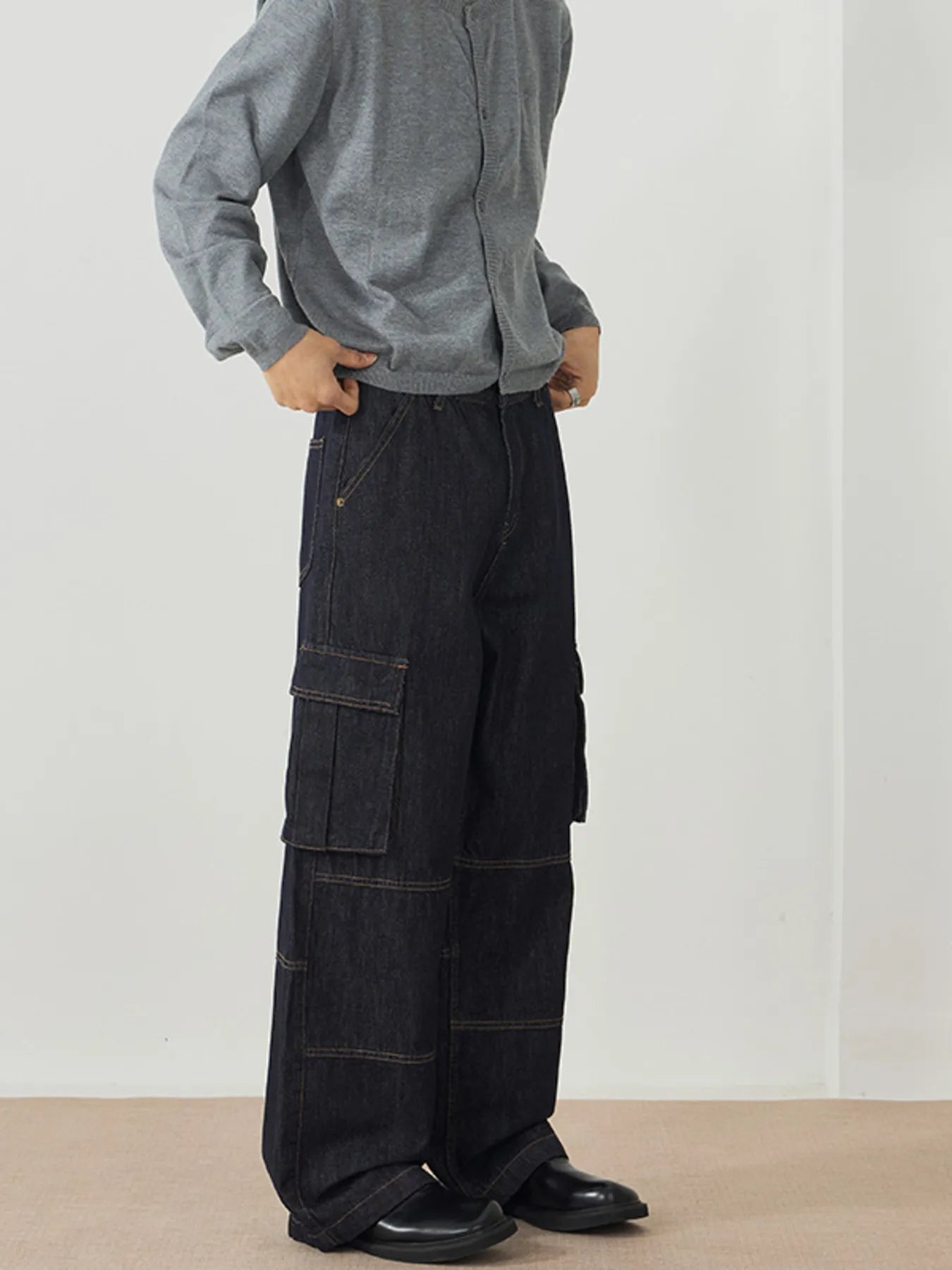 169 nan – Men's wide leg jeans streetwear fit