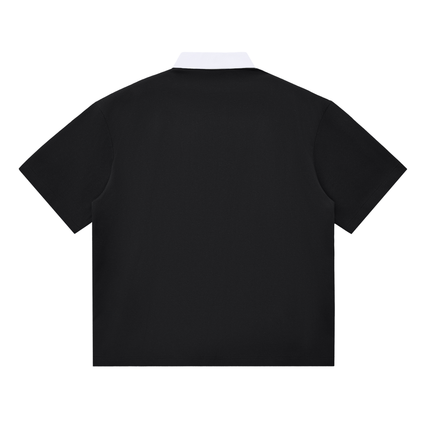 Dressy Mens Essential Contrast Polo Casual Shirt - Black - side view