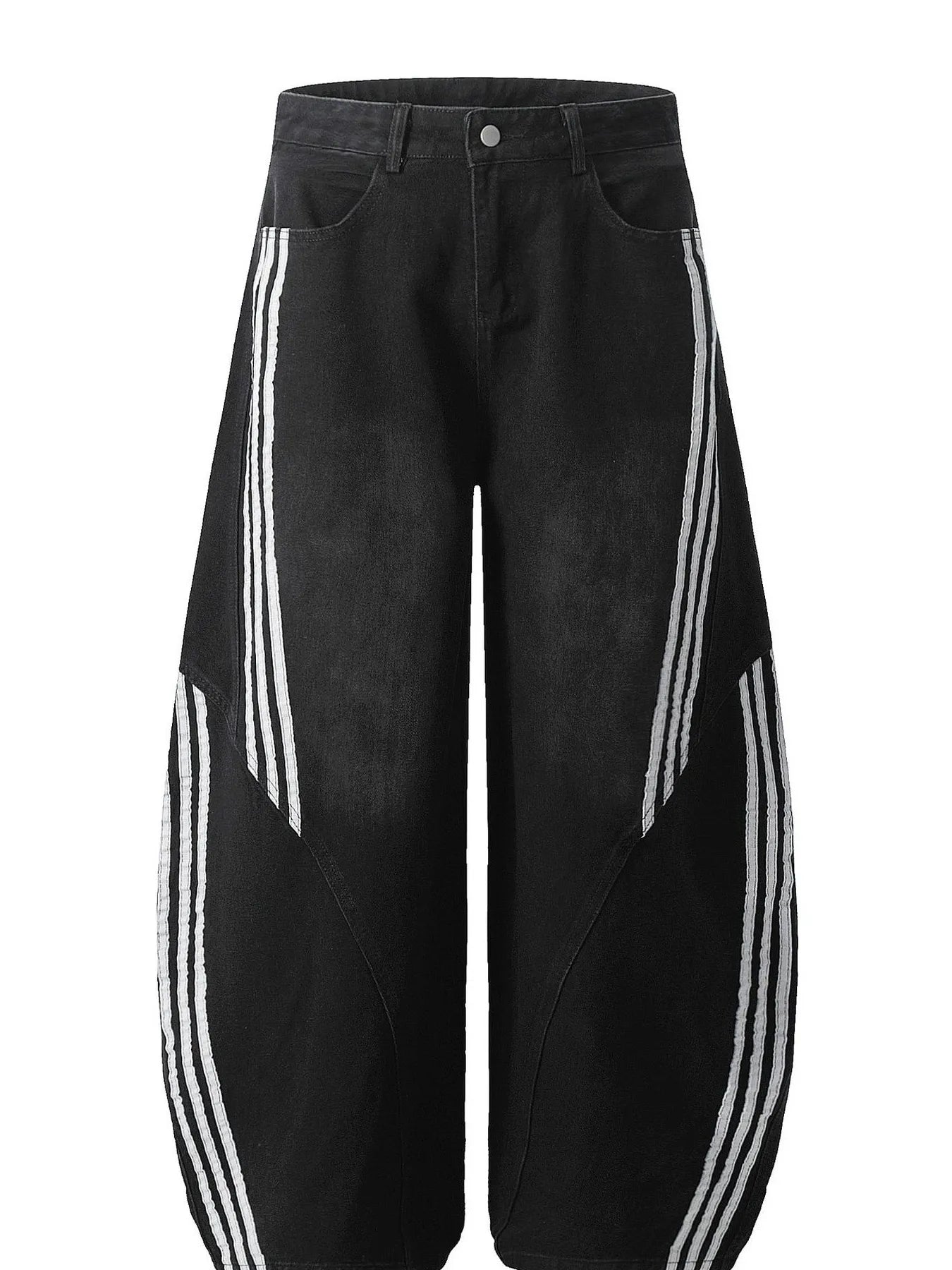 392 Men's Stripe Wide Leg Jeans – Men's wide leg jeans streetwear fit