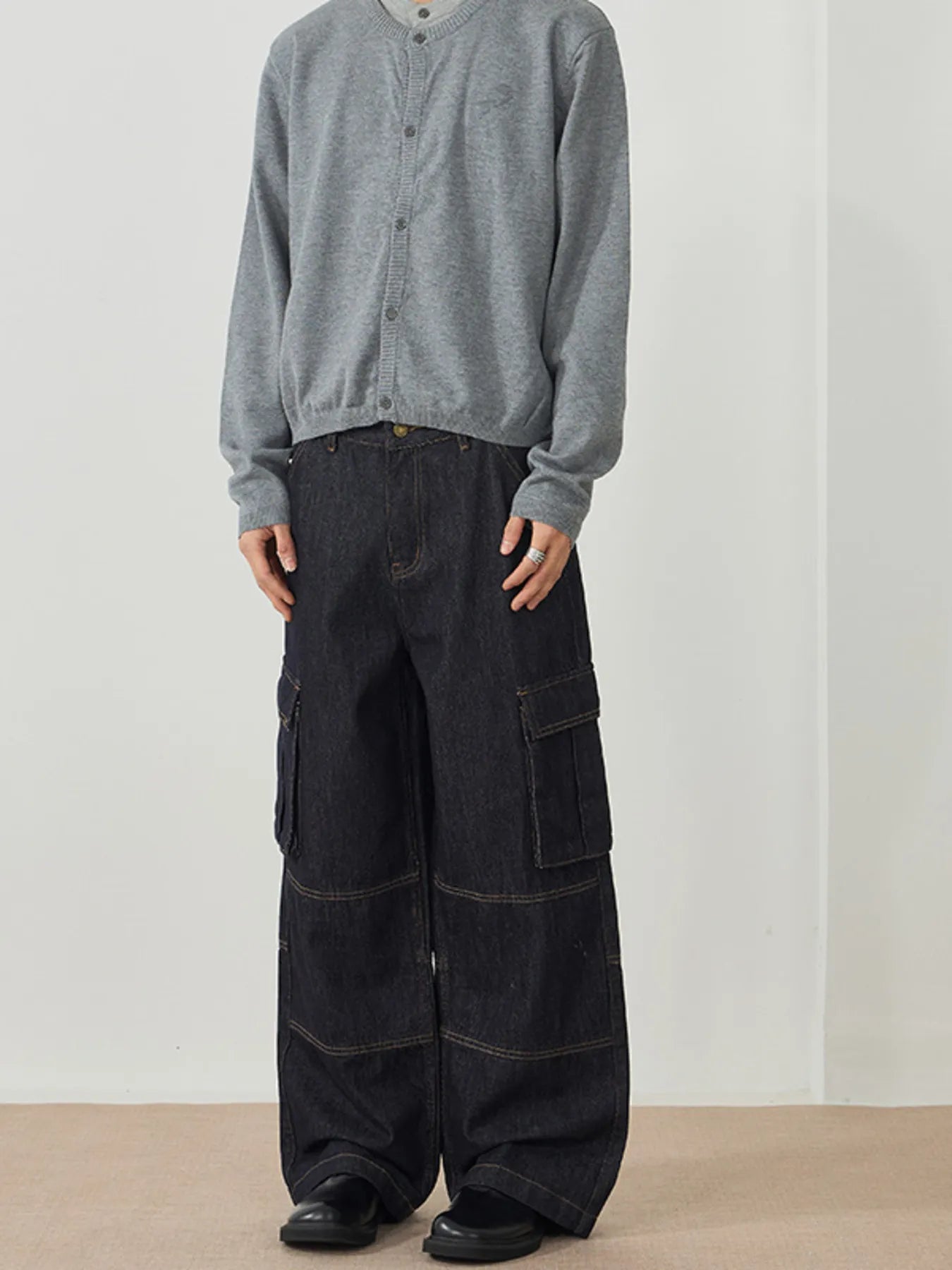 168 nan – Men's wide leg jeans streetwear fit