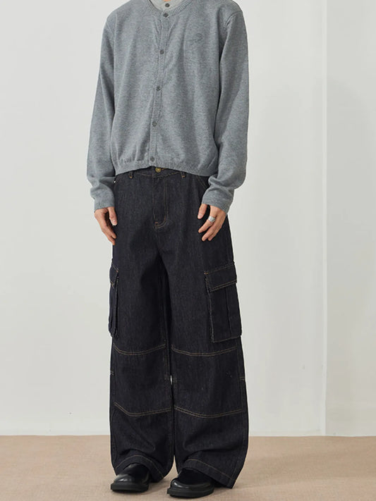 168 nan – Men's wide leg jeans streetwear fit