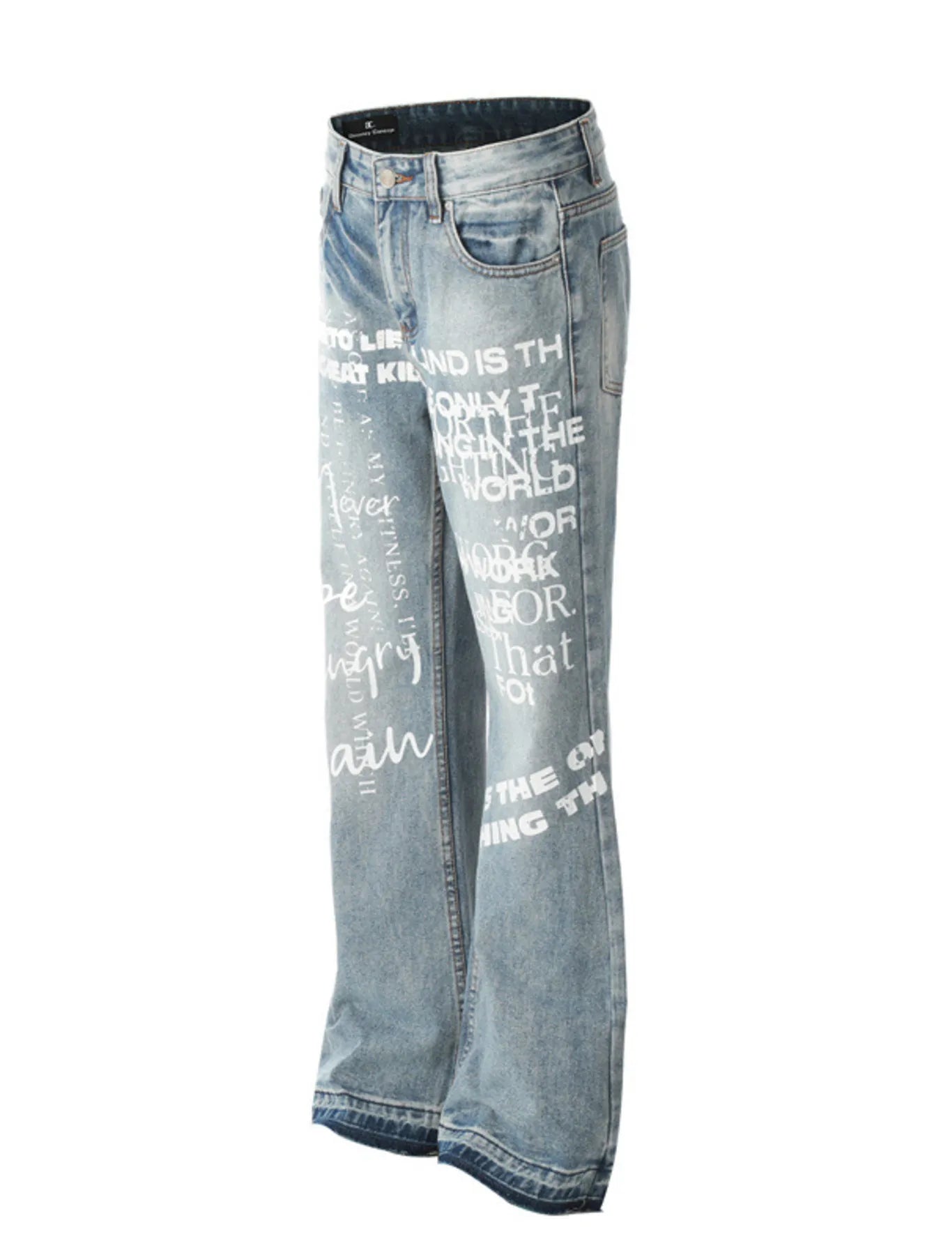 1270 Men's Letter Loose Fit Jeans – men's graphic jeans (front view)