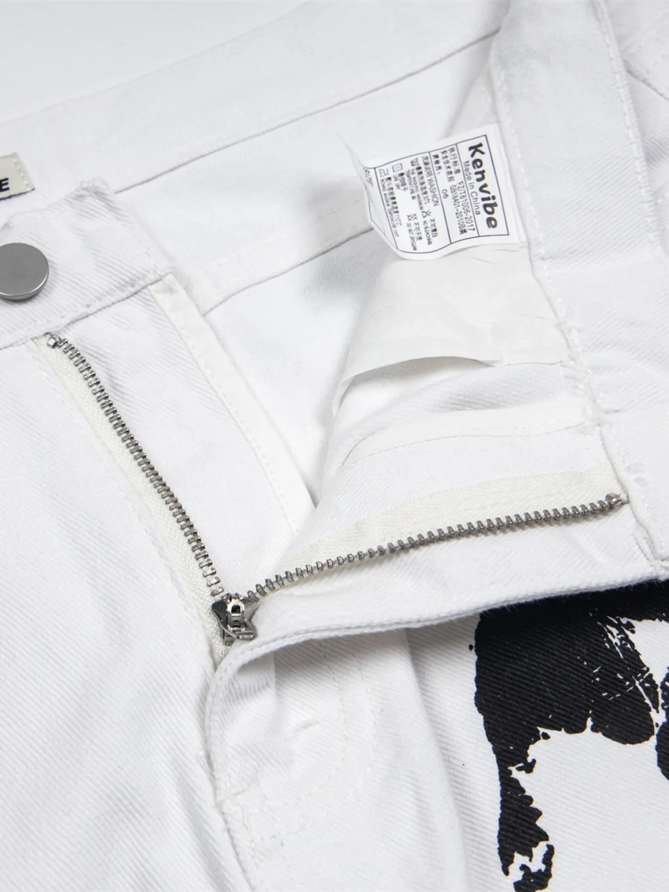 1264 Men's Handprint Pattern Jeans – men's graphic jeans (detail view 13)