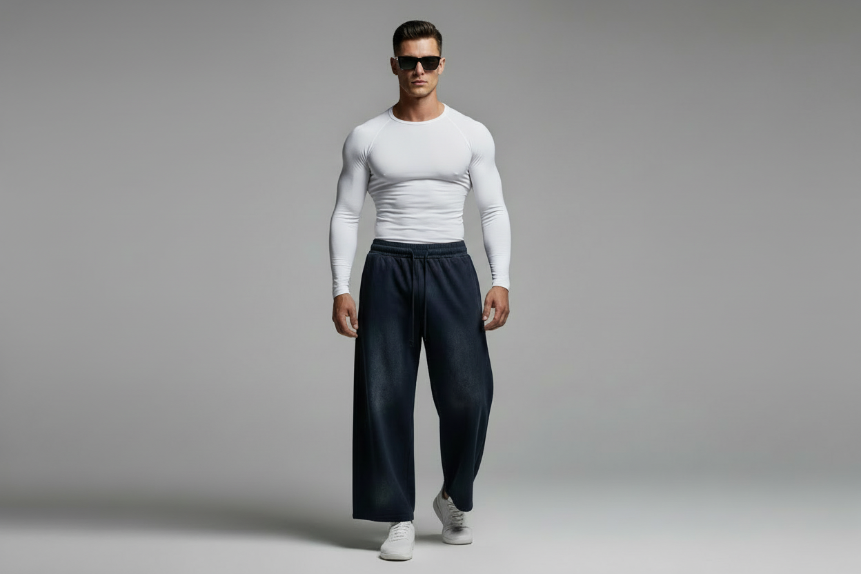 Sunfade Loose Fit Cotton Sweatpants - angled view