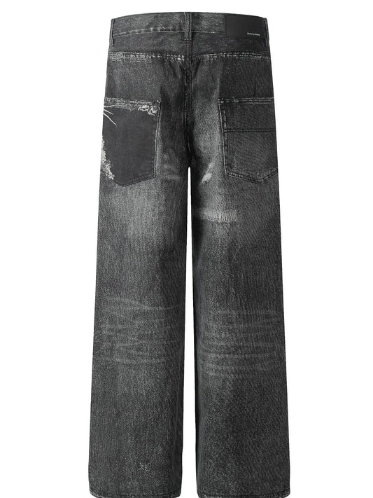 119 nan – Men's wide leg jeans streetwear fit