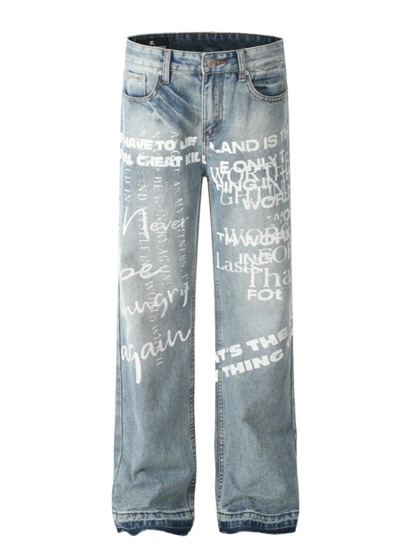 1270 Men's Letter Loose Fit Jeans – men's graphic jeans (main view)