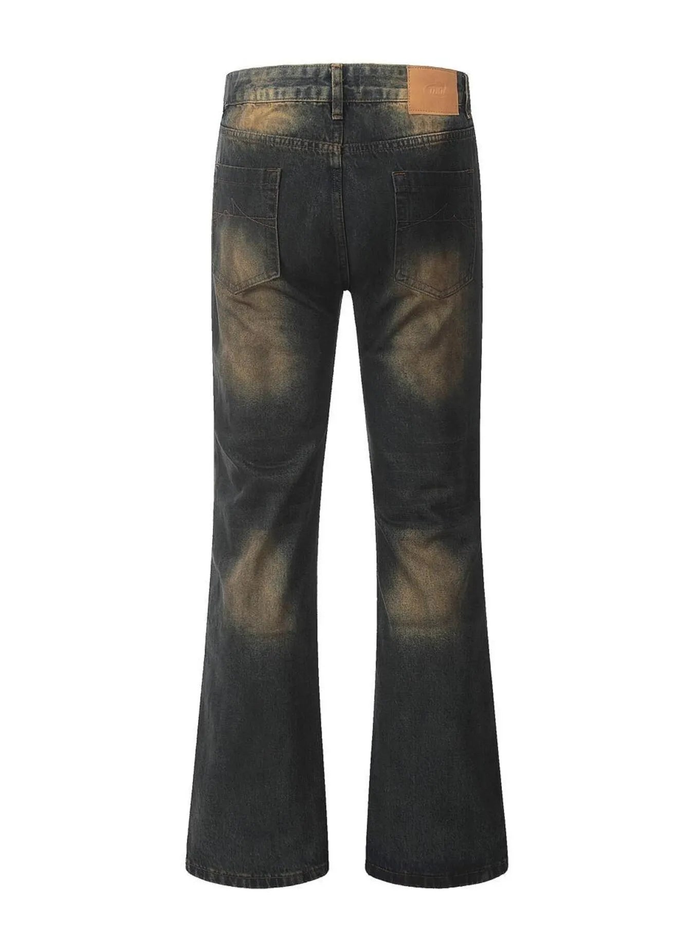 1285 Men's Washed Flare Jeans – men's flare jeans (Y2K) (back view)