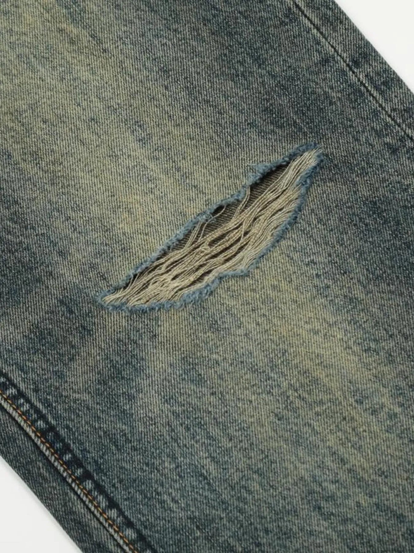 1280 Men's Vintage Distressed Flare Jeans – men's flare jeans (Y2K) (detail view 8)
