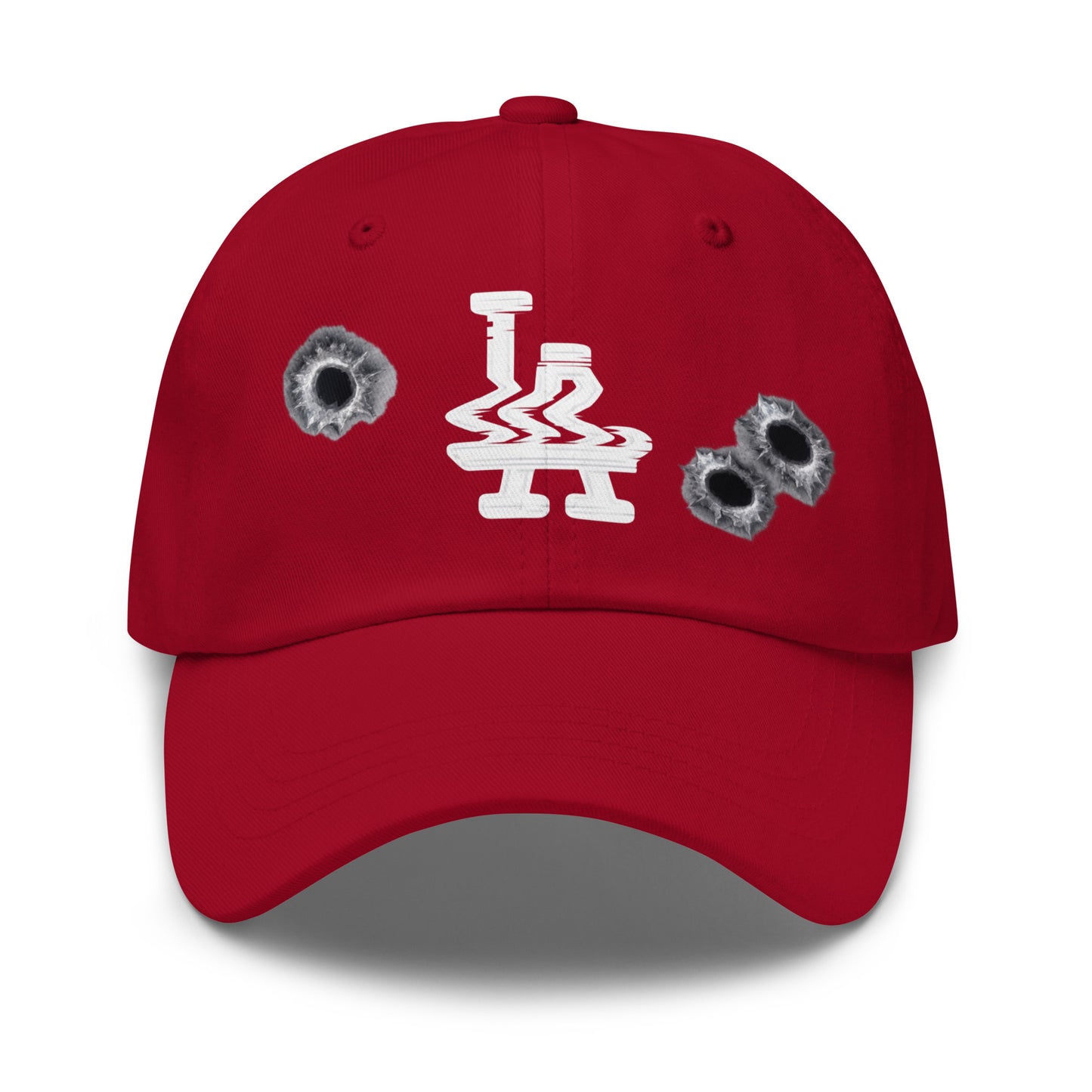 Neyo LA Glitched w/ Bullet Holes Hat - detail view