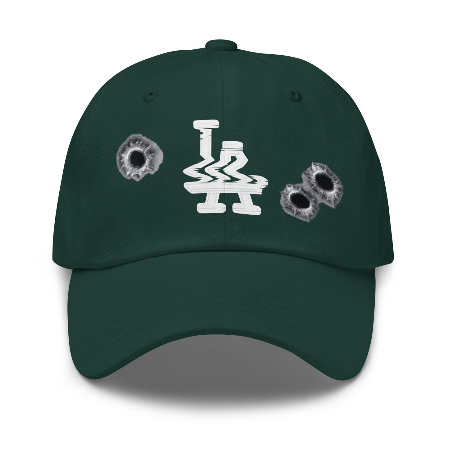 Neyo LA Glitched w/ Bullet Holes Hat - detail view