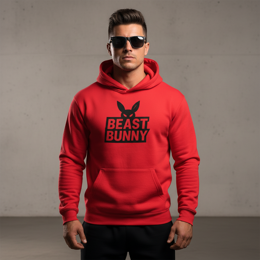 Beast Bunny Power Hoodie – Fire Red Edition - Luis’s Locker