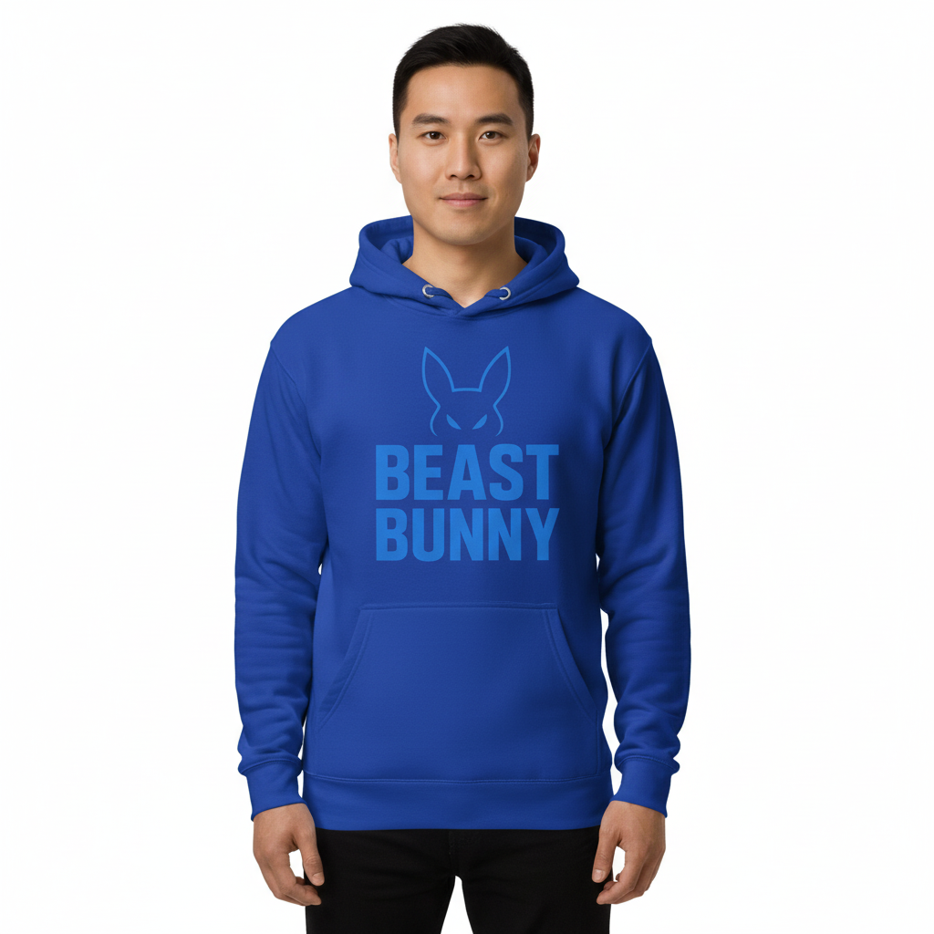 Beast Bunny Power Hoodie – Electric Blue Edition - Luis’s Locker