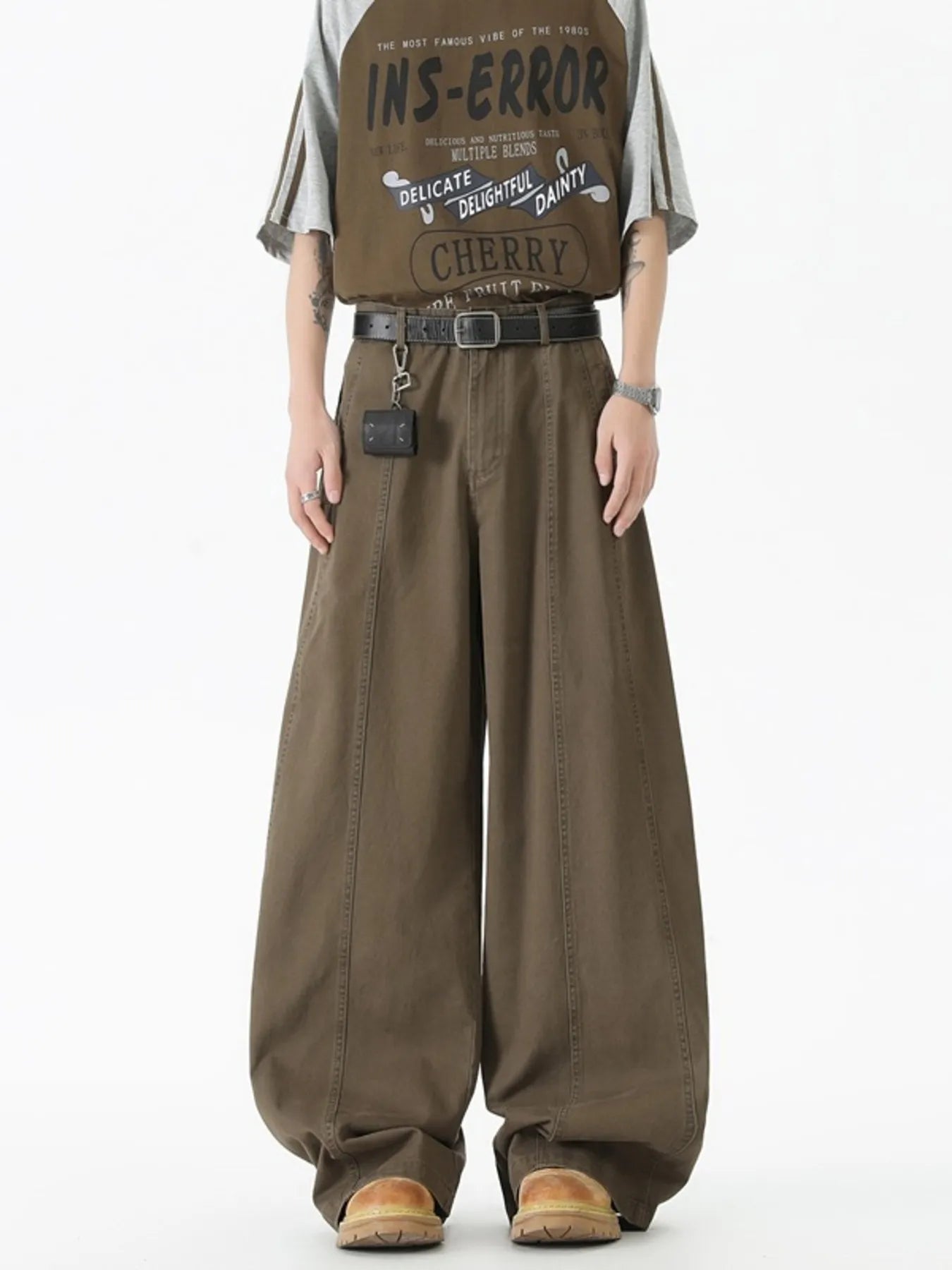 672 nan – Men's wide leg jeans streetwear fit