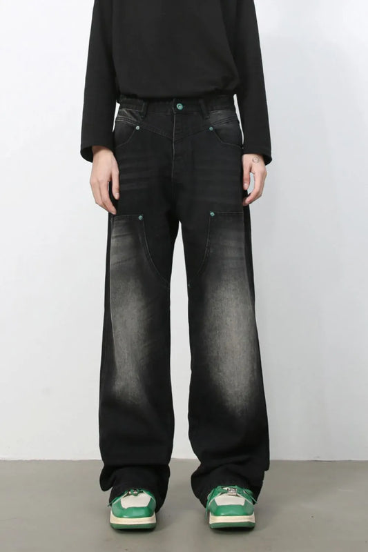 061 Men's Wide Leg Jeans – Men's wide leg jeans streetwear fit
