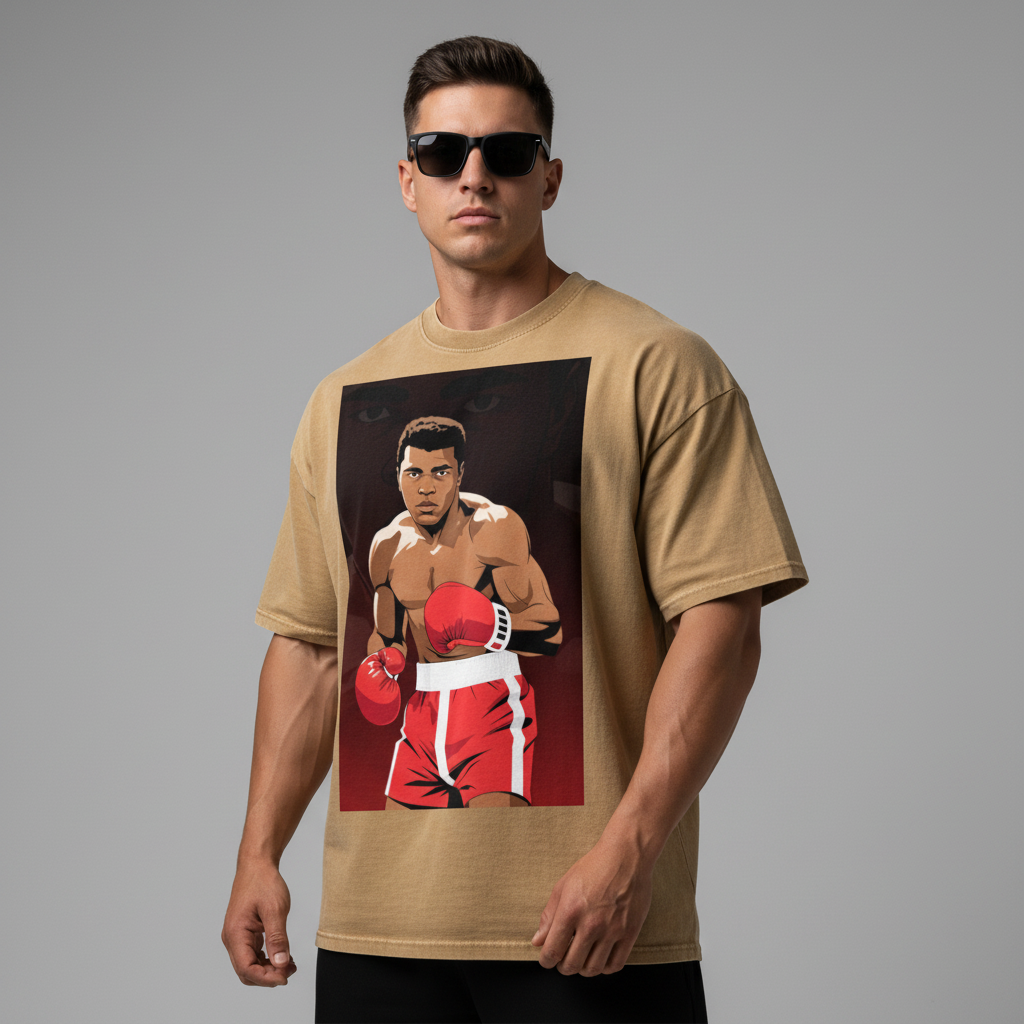 Muhammad Ali “Legendary” T shirt Snow Washed Oversized - Luis’s Locker